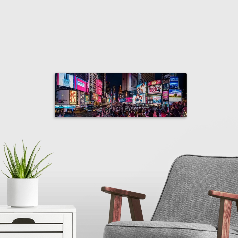 A modern room featuring People at Times Square, Manhattan, New York City, New York State, USA