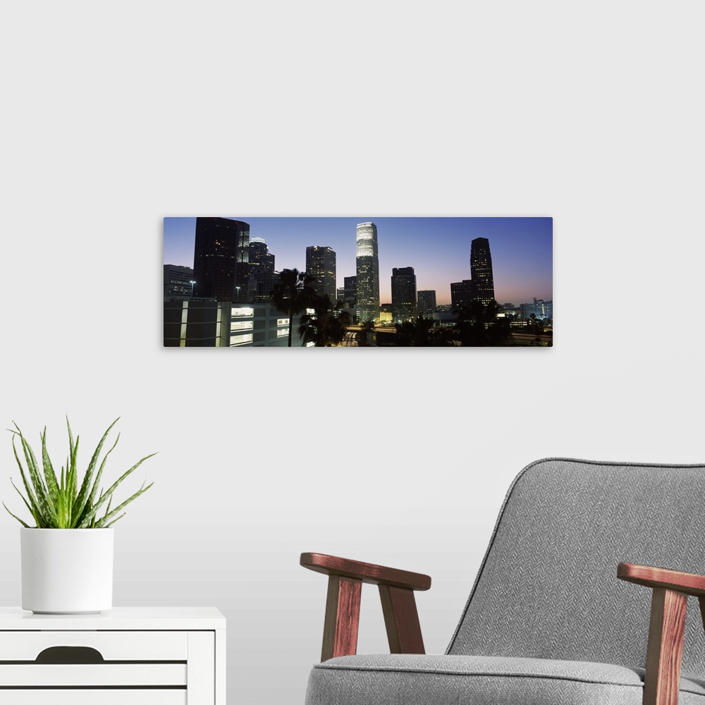 A modern room featuring Skyscrapers in a city, City Of Los Angeles, Los Angeles County, California