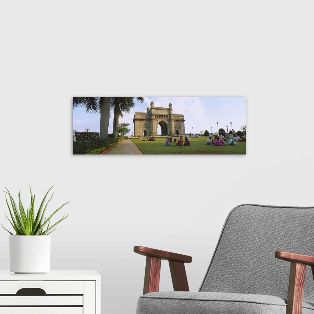 A modern room featuring Tourist in front of a monument, Gateway Of India, Mumbai, Maharashtra, India