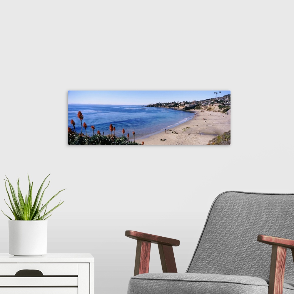 A modern room featuring Tourists on the beach, Laguna Beach, Orange County, California, USA