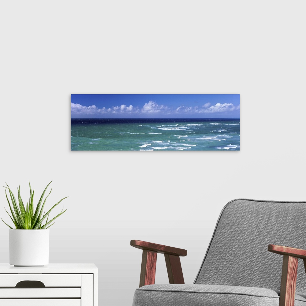 A modern room featuring Waves in ocean, Waikiki Beach, Oahu, Hawaii Islands, Hawaii, USA.