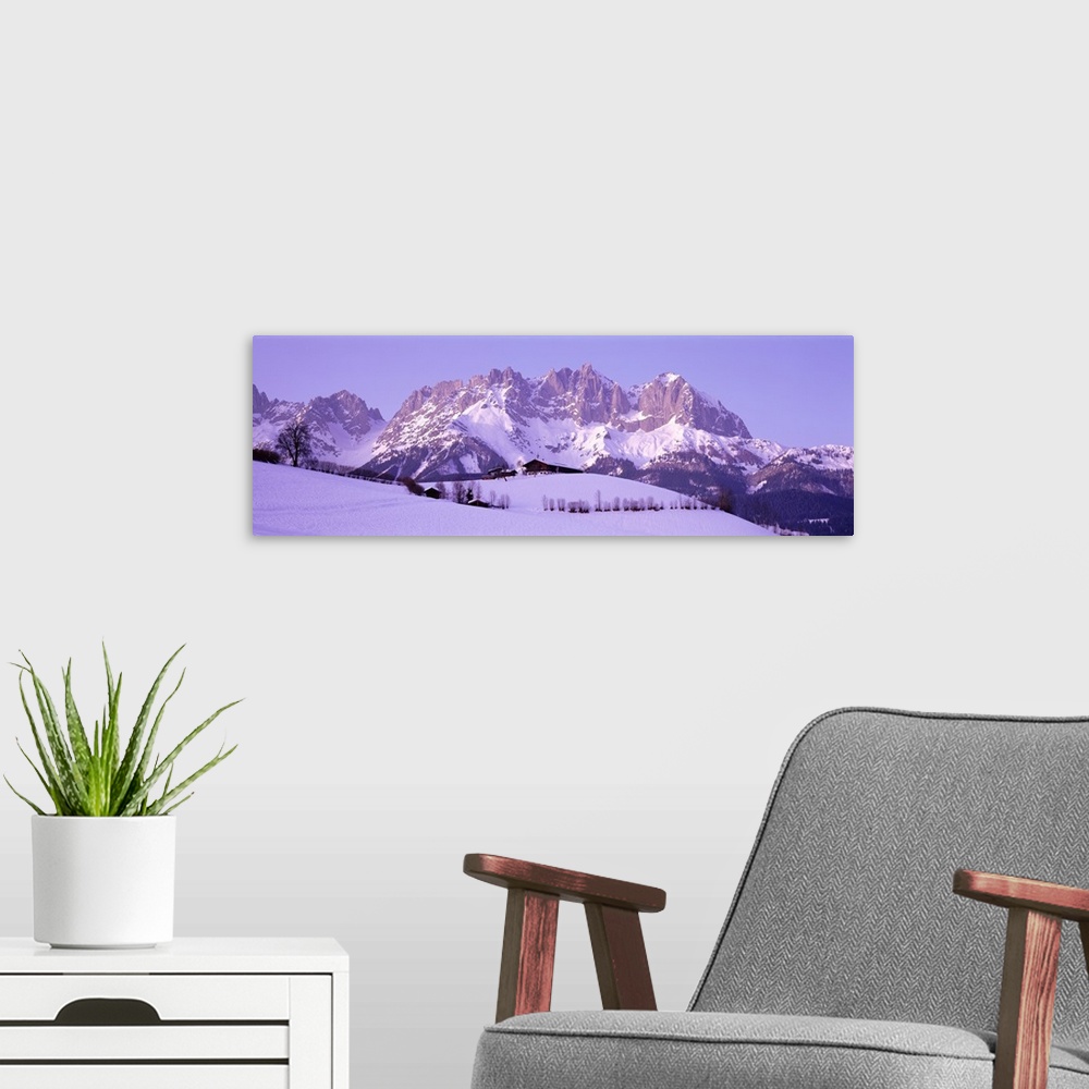 A modern room featuring Wilder Kaiser Austrian Alps