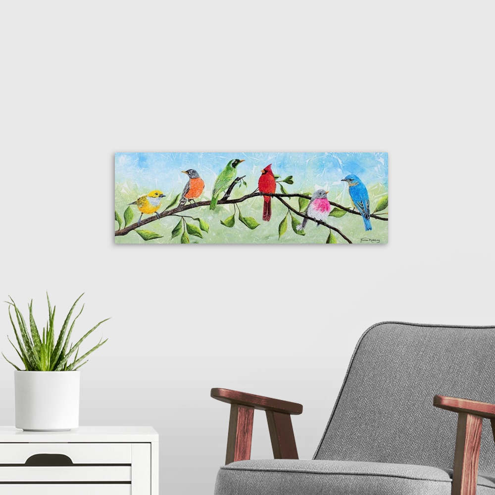 A modern room featuring Birds on a Branch