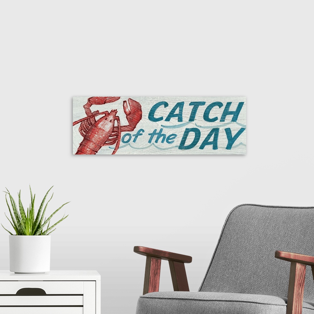 A modern room featuring Catch of the Day