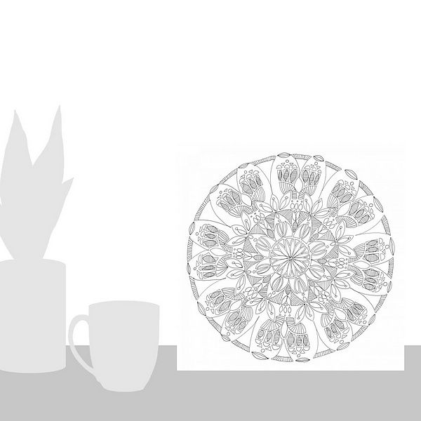 A scale-illustration room featuring Mandala I