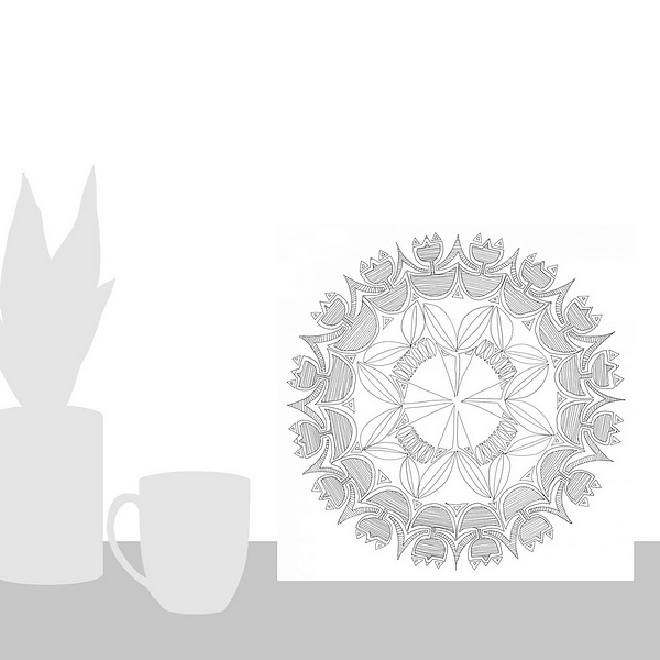 A scale-illustration room featuring Mandala IV