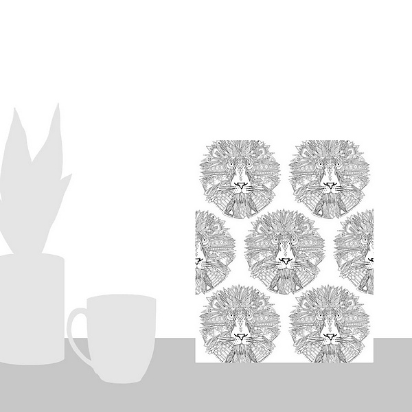 A scale-illustration room featuring Lion Head Pattern