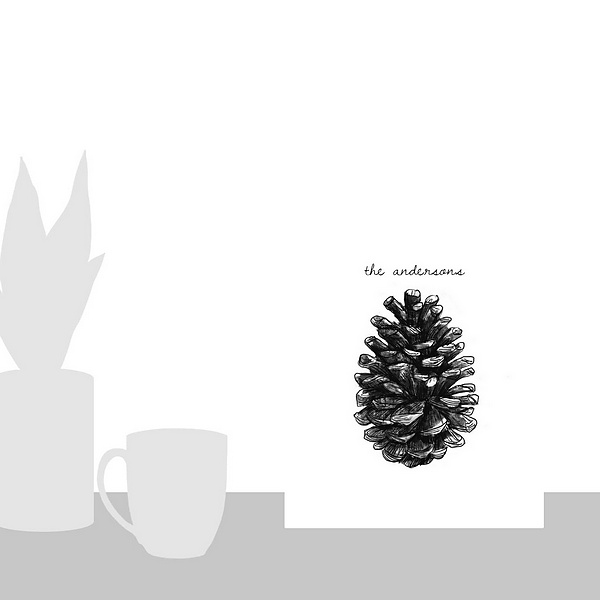 A scale-illustration room featuring Charcoal Pinecone