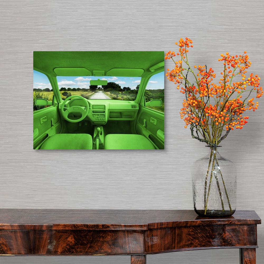 Green car, environment Wall Art, Canvas Prints, Framed Prints, Wall