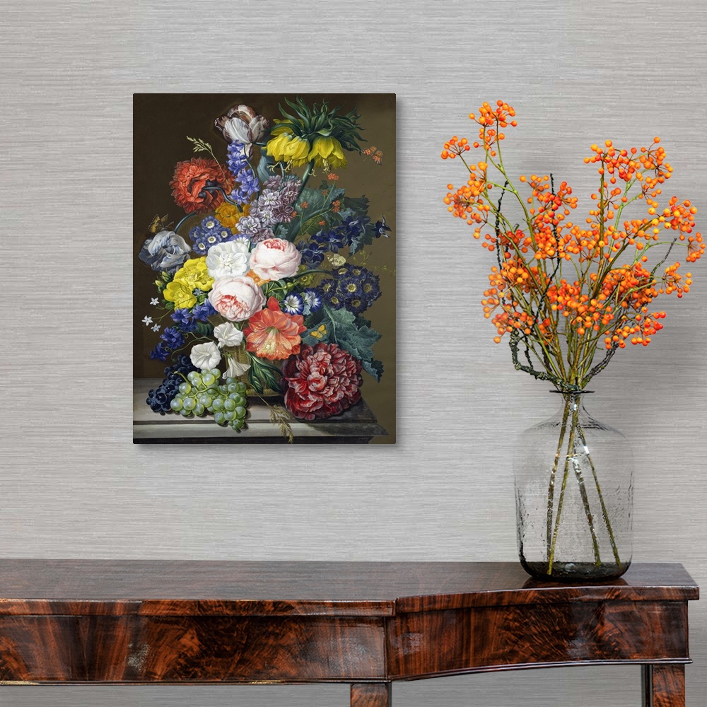 Still life with fruit and flowers Wall Art, Canvas Prints, Framed ...