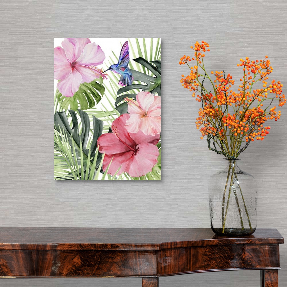 Hibiscus & Hummingbird I Wall Art, Canvas Prints, Framed Prints, Wall ...
