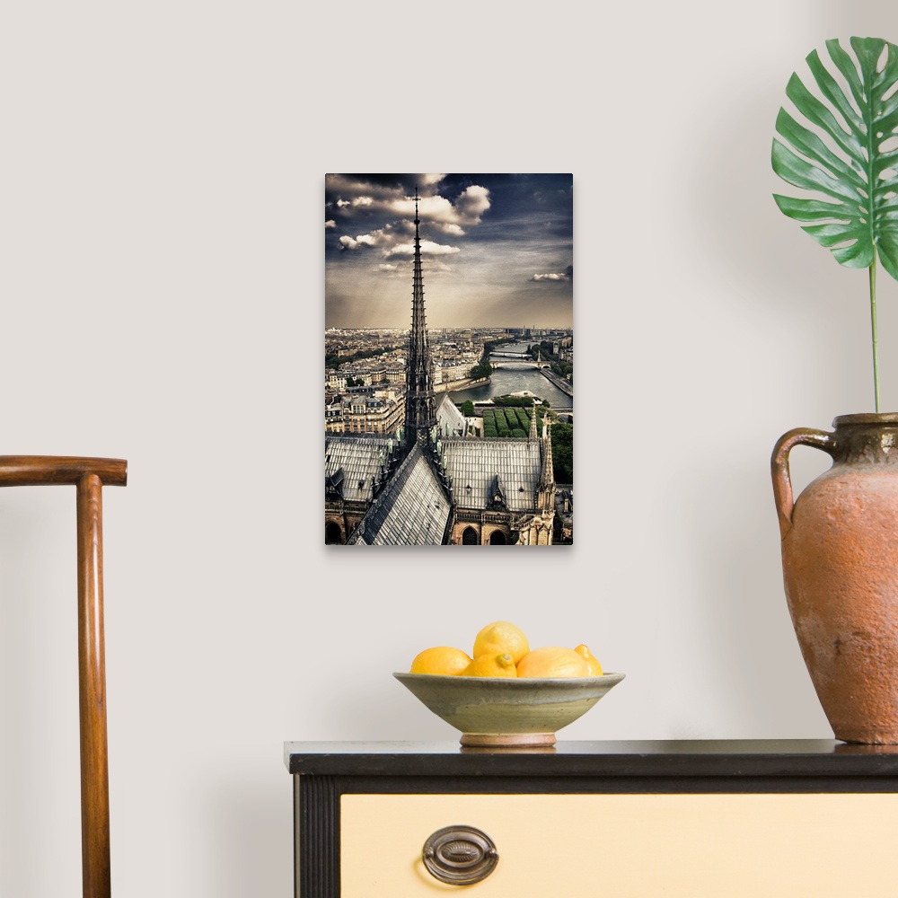 Atop the Notre Dame Cathedral, Paris, France Wall Art, Canvas Prints ...