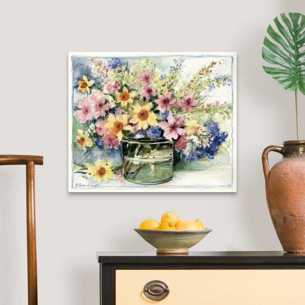 Flower Jar Wall Art, Canvas Prints, Framed Prints, Wall Peels | Great ...