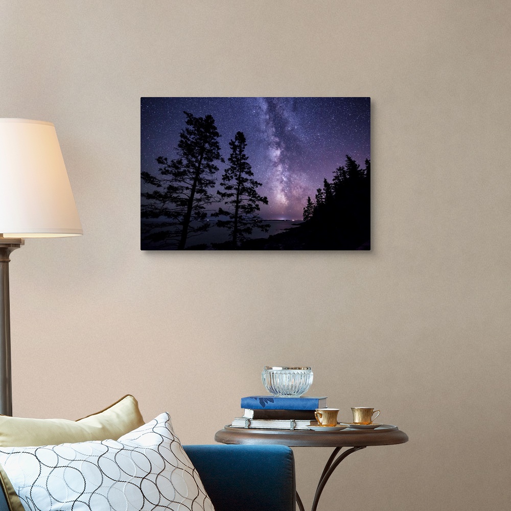 The Milky Way over the coast in Acadia National Park in Maine Wall Art ...