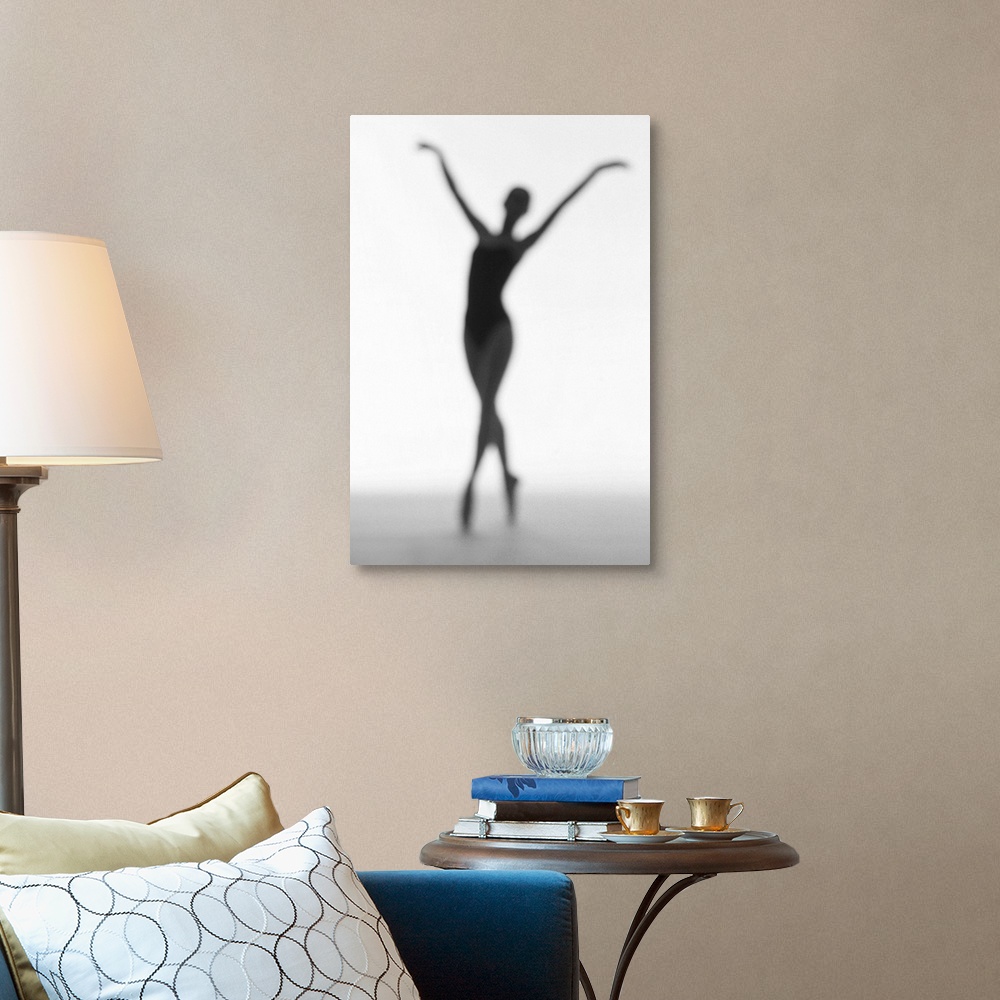 toned silhouette of a young woman performing ballet Wall Art, Canvas ...