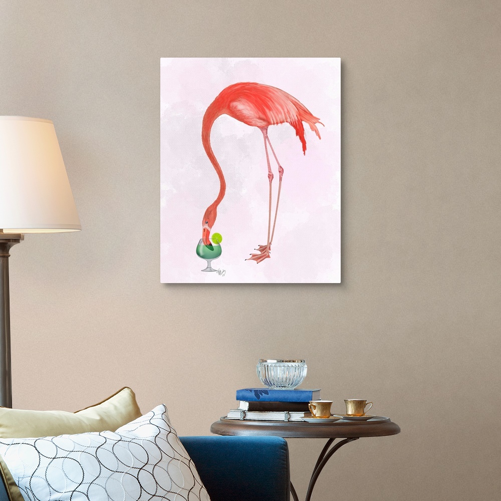 Flamingo And Cocktail 2 Wall Art Canvas Prints Framed Prints Wall Peels Great Big Canvas