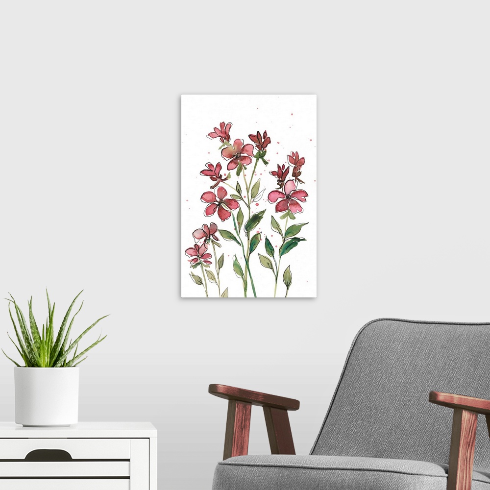 Watercolor Floral Stems II Wall Art, Canvas Prints, Framed Prints