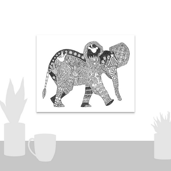 A scale-illustration room featuring Little Elephant