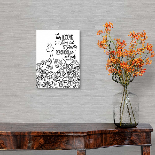 A traditional room featuring Anchor For Our Souls Handlettered Coloring
