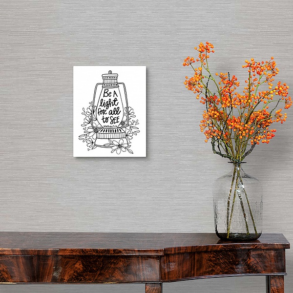 A traditional room featuring Be A Light For All To See Handlettered Coloring