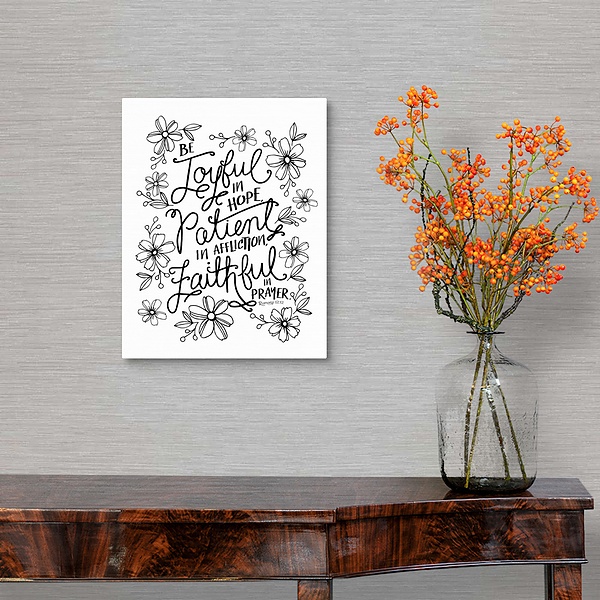 A traditional room featuring Be Joyful In Hope Handlettered Coloring