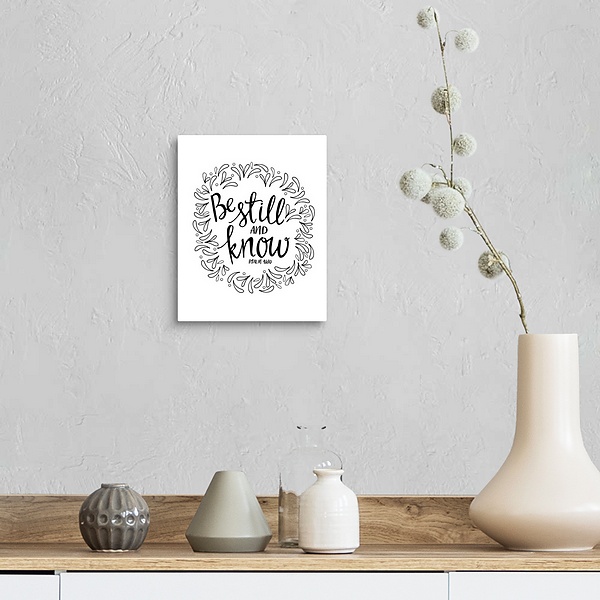 A farmhouse room featuring Be Still And Know Handlettered Coloring
