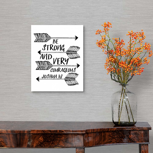 A traditional room featuring Be Strong And Very Courageous Handlettered Coloring