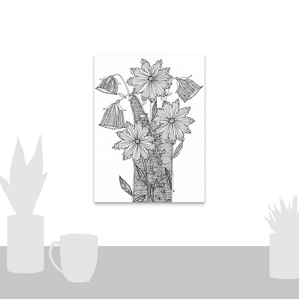 A scale-illustration room featuring Bluebells and Daisies Coloring