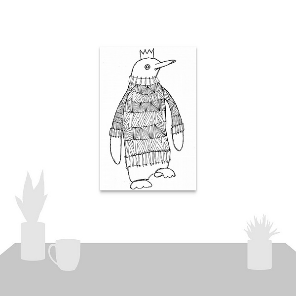 A scale-illustration room featuring Christmas Penguin Coloring