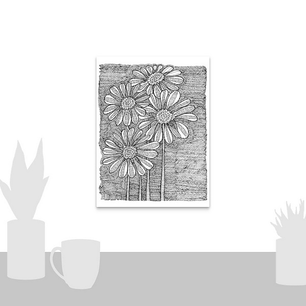 A scale-illustration room featuring Four Gerberas Coloring