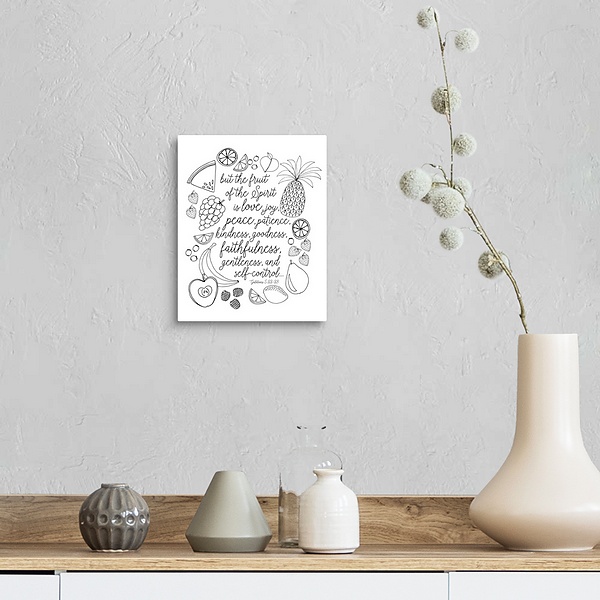 A farmhouse room featuring Fruit Of The Spirit Handlettered Coloring