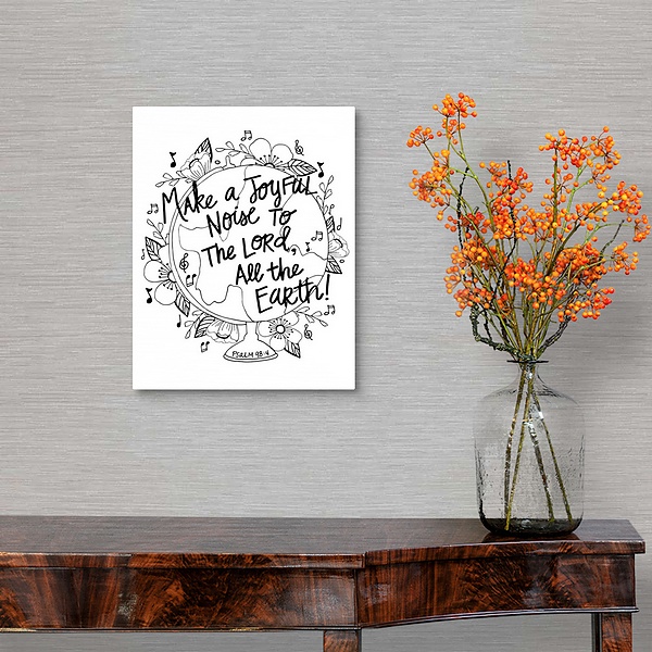 A traditional room featuring Make A Joyful Noise Handlettered Coloring