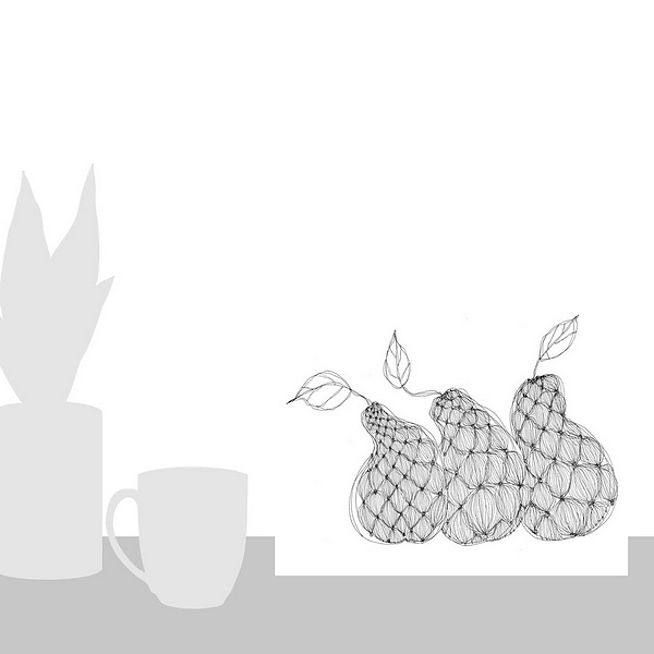 A scale-illustration room featuring Padded Pears Coloring