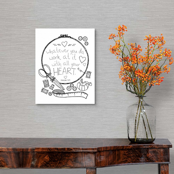 A traditional room featuring Whatever You Do Handlettered Coloring