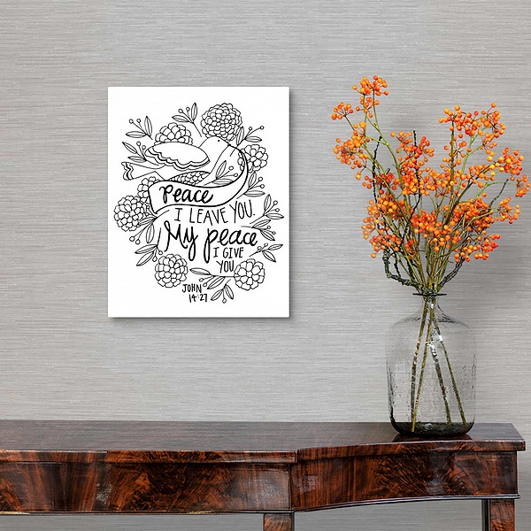 A traditional room featuring Peace I Leave You Handlettered Coloring