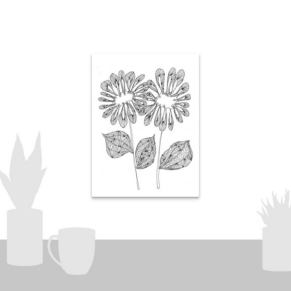 A scale-illustration room featuring Two Gerberas Coloring