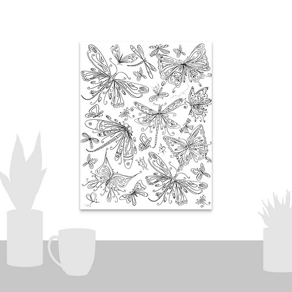 A scale-illustration room featuring Butterflies and Dragonflies