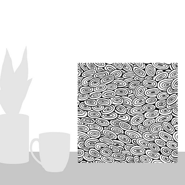 A scale-illustration room featuring Abstract Elliptical Pattern