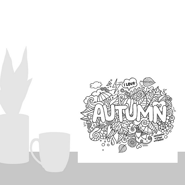 A scale-illustration room featuring Autumn