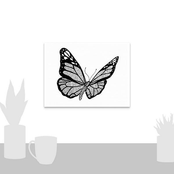 A scale-illustration room featuring BW Butterfly