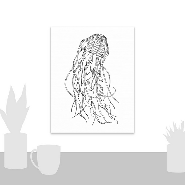 A scale-illustration room featuring BW Jellyfish