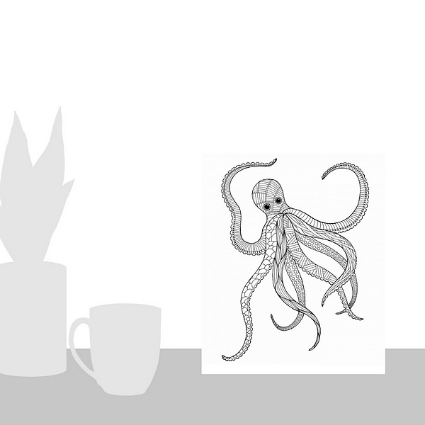 A scale-illustration room featuring BW Octopus