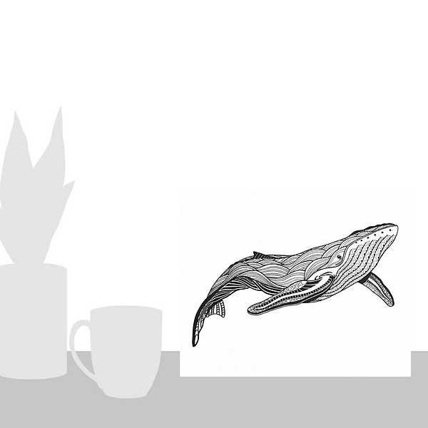 A scale-illustration room featuring BW Whale