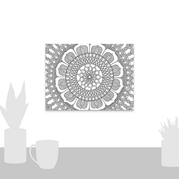 A scale-illustration room featuring Flower Mandala