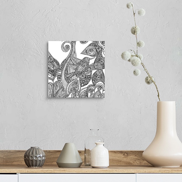 A farmhouse room featuring Bird In Paradise - Black And White