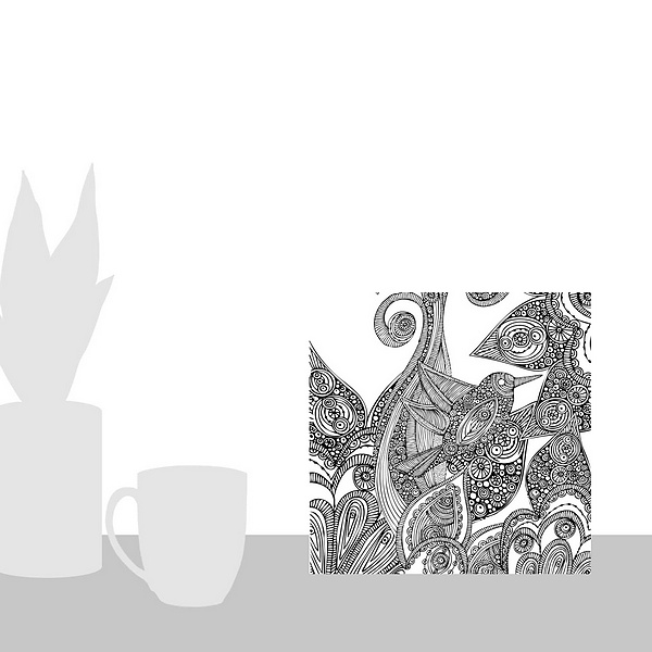 A scale-illustration room featuring Bird In Paradise - Black And White