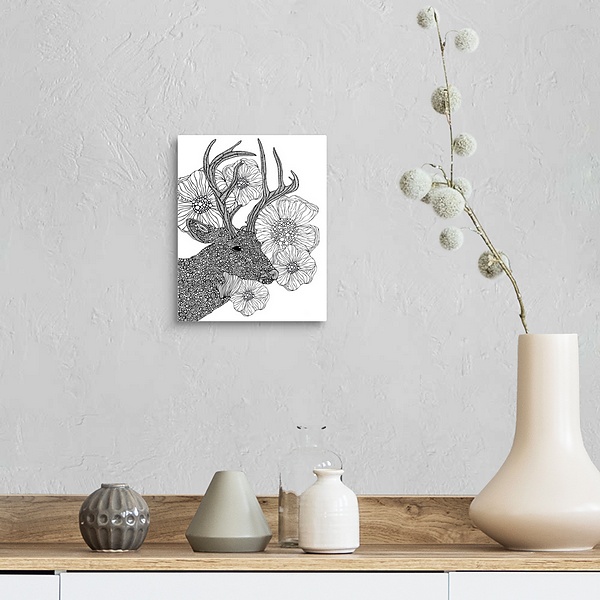 A farmhouse room featuring My Dear Deer - Black And White