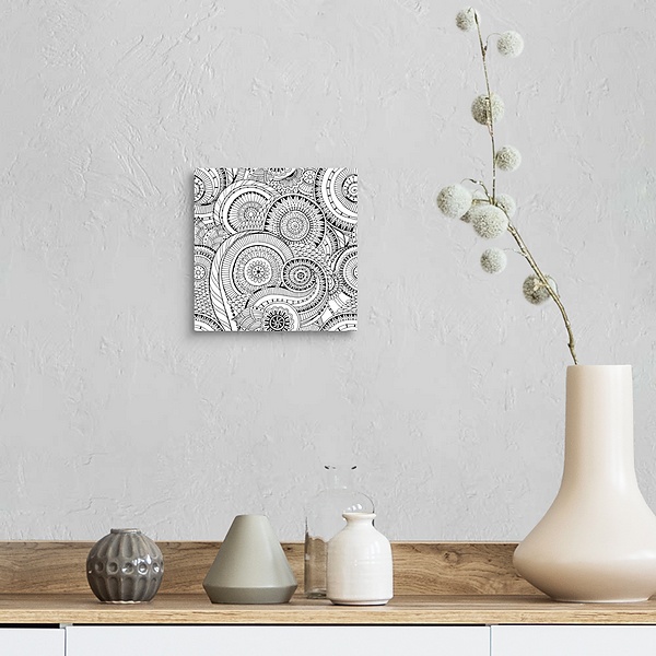 A farmhouse room featuring Circles and Swirls III