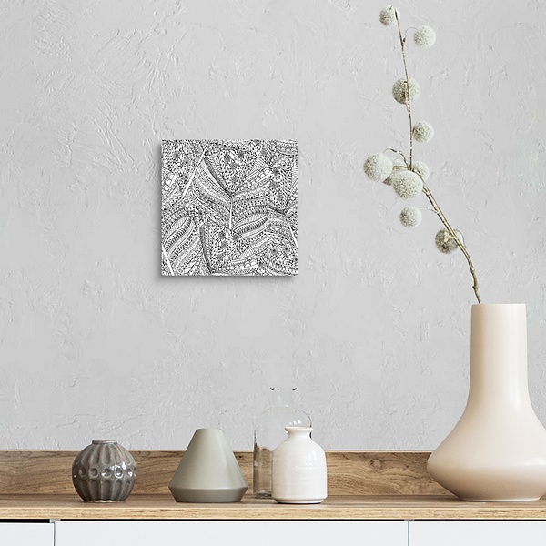 A farmhouse room featuring Feather Abstract I