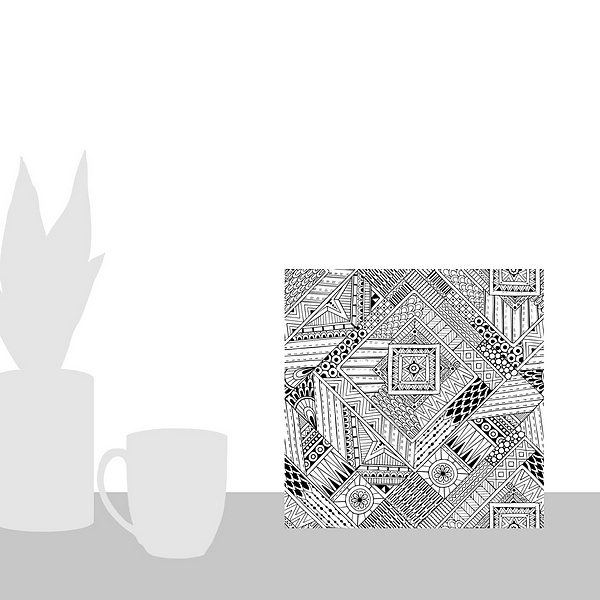 A scale-illustration room featuring Geometric Patterns II